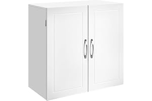 VASAGLE Armoire Murale pour Salle de Bain, Placard de Rangement Mural pour Salle de Bain, 30 x 60 x 60 cm, Armoire à Pharmacie avec Étagères Réglables, Blanc Nuage BBC321W01