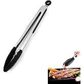 Kitchen Tongs, Silicone Air Fryer Air Fryer Tongs, Grill Tongs, Stainless Steel Silicone Kitchen Tongs, for BBQ and Kitchen (