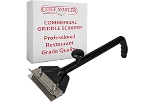 Chef Master Commercial Griddle Scraper, Flat Iron Grill Griddle Scraper, Professional Restaurant Grade Quality, Blackstone Grill Griddle Scraper, Long Handle for Added Protection, Model 90254