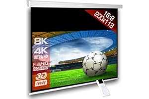 ALPHAVISION*BUSINESS Alphavision SlenderLine Schermo per proiettore motorizzato 200x113cm Formato 16:9 con radiocomando per Installazione a Parete o soffitto Full-HD 4K Ultra HD 2D/3D