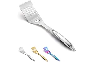 Evanda BBQ Spatula, Stainless Steel Pancake Turner, Handle Heat Resistant and No Melt, Great for Outdoor BBQ, Teppanyaki, Camping