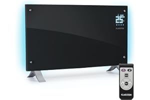 Klarstein Radiateur Electrique à Faible Consommation d'Energie, 2000W Chauffage Electrique d'Intérieur avec Thermostat, Portable, Chauffage Mural, Chauffage d'Appoint, Radiateurs, Pieds en Aluminium