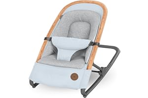 Maxi-Cosi Kori 2-in-1-Babywippe, 0–6 Monate, bis 9 kg, Baby Bouncer, 3 mit einer Hand einstellbare Liegepositionen, leicht & kompakt, Easy-in-Gurt, Kissen für Neugeborene, Essential Grey