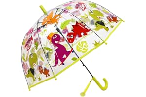 Chesoon Ombrello antipioggia per bambini Cupola a bolle trasparente per ragazzi Ragazze con maniglia Easy Grip Ombrello antivento a 8 costole