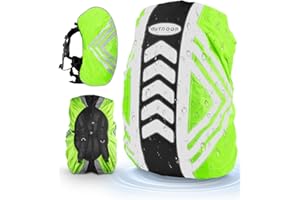 HUMPUN Waterproof Backpack Cover, Large Reflective Backpack Cover Waterproof, Rucksack Cover Waterproof with 2 Buckle Strap, High Visibility Rain Waterproof Bag Cover for Outdoor Hiking, Travel, Rainy