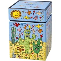 Duo boîtes à thé James Rizzi : City Sunset & Birds on a Love Wire