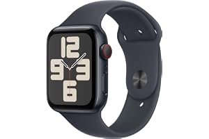 Watch SE (andra generationen) GPS + Cellular 44 mm Klocka med boett i Midnatt aluminium och Sportband Midnatt - S/M. Tr