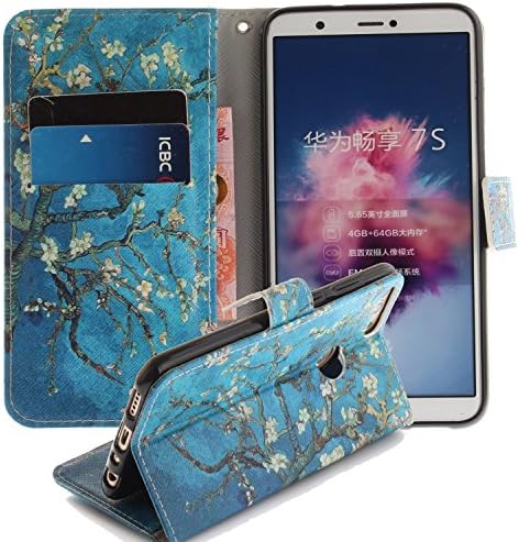 Huawei Honor 9 Lite Case, Premium Ultra Slim Thin Luxury Magnetic Flip PU Leather Wallet Flip Case Cover with Card Slots Stand Case Cover Shell Protective Case Cover 2