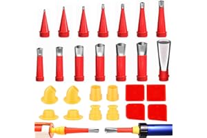 Moollyfox 27 sztuk silikonowych dysz ze stali nierdzewnej, dysza uszczelniająca ze stali nierdzewnej, jednoczęściowy środek uszczelniający, dysza silikonowa, zestaw z podstawami i ściągaczem