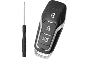 Kesiku Ford Key Fob Cover Replacement for Ford Edge Mondeo Galaxy Mustang S-Max Remote Car Key Case, Ford Mondeo Key Fob, Ford Galaxy Key Fob - 3 Button With Screwdriver