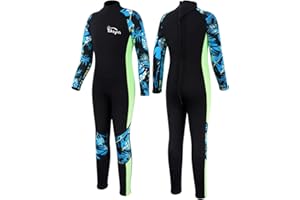 Yikayin Combinaison de Plongée Intégrale pour Enfants, 2.5 mm Néoprène, Combinaison de Plongée pour Ados et Filles, pour la Natation, Plongée, Snorkeling, Surf, Sup