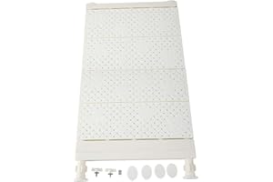 Cyrank Mensola di Tensione per Armadio, mensola espandibile in plastica mensole di stoccaggio Regolabili con Asta per Armadio Armadio Cucina libreria(L-Bianco)