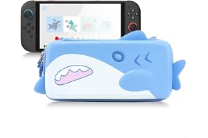 GeekShare Portable Carrying Case Compatible with Switch 2 (2025), Hard Storage Bag with 12 Game Card Slots, Cute Travel Case for Switch 2 Console and Accessories - Shark