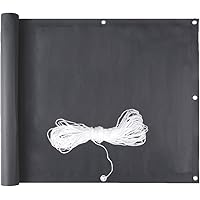 Hengda® Balkonbespannung Windschutz Sichtblende Balkonstoff | für den Gartenzaun oder Balkon | 75x600cm Anthrazit | mit…