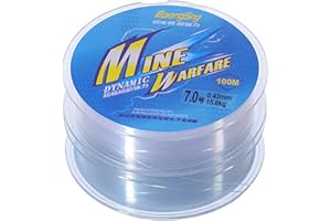 ‎DRAGONX2 100 M Nylon Fishing Line 0.43 Mm Diameter Angelschnur Aufspulgeraet Angelschnur Transparent 7.0 Strong Tension Fishing Line, Tear Resistant, Strong Load Nylon Line for Carp, Trout, Pike （2 Stücke）