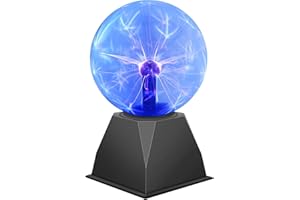 DELIPOP Sfera al Plasma da 6 Pollici, Lampada al Plasma Magica Sensibile al Tocco e al Suono, Luce Novità Luci Notturne per Decorazione/Bambini/Camera da Letto, Blu