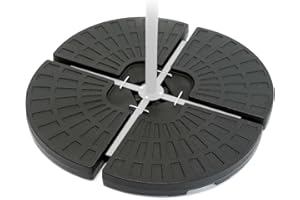 ToCis Big BBQ Base para sombrilla en 4 partes, Para meter peso, para llenar de arena/agua