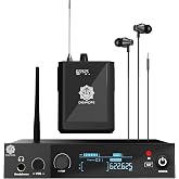 DIGIMORE UHF Wireless in-Ear Monitor System with Earphones | 300 Ft Range | Rack Mount | Professional IEM Stereo System Trans