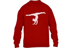 Shirtgeil Felpa Bambina Silouette ginnasta Idea Regalo Ginnastica Danza - Maglione Ragazza