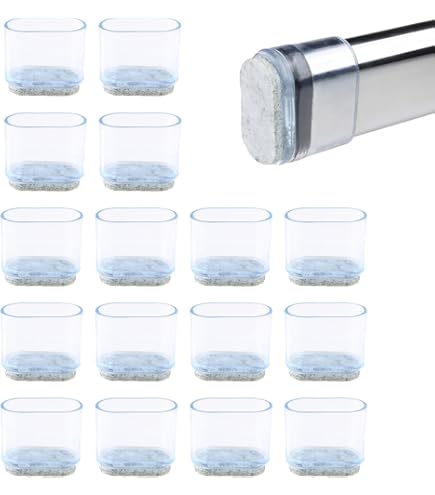 16 x beschermkappen voor stoelpoten, vilt, stoelpootdoppen, viltdoppen voor stoelen, stoelpootbeschermers, meubelglijders, stoelsokken, stoelglijders ( rechthoekig, 25 x 45 mm