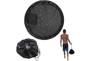 WSNDY Wetsuit Changing Mat, Waterproof Portable Surf Diving Beach Changing Mat with Drawstring and Pocket, Wet Bag for Water Sports Surfing Wild Swimming SUP Kayaking Triathlon(35.5 x 35.5 inches)