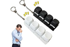 MTBRICEY 3PCS Keyboard Fidget Toy Funny Finger Keyboard Keychain Button Stress Relief Fidget Gifts for Home Office School Use Finger Clicker Button Decompression Gift for Adults Kids Pass the Time (A)