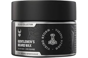 The Beard Struggle - Gentlemen's Beard & Moustache Wax - Silver Collection - Viking Storm - 50g / 1.76 US. oz. Warrior-Glass™ Jar