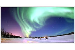 Behaglich Chauffage Infrarouge avec Image 800W, Chauffage Infrarouge Mural Jusqu'à 120°C, 1-3 Minutes pour Atteindre la Température de Fonctionnement - Certifié TÜV & Garantie 10 Ans - Aurore Boréale