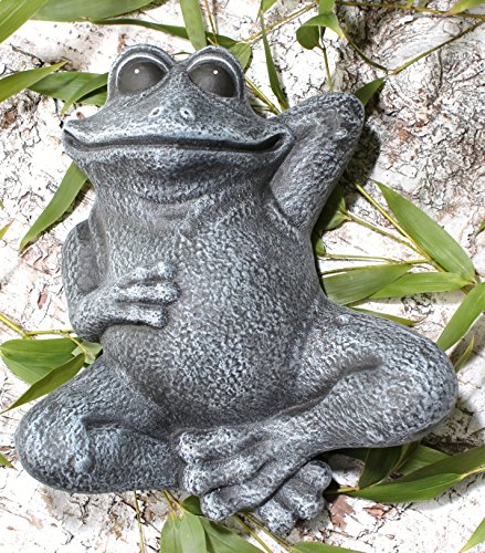 Steinfigur Frosch liegend - Schiefergrau, Garten, Deko, Stein, Figur, Frostsicher