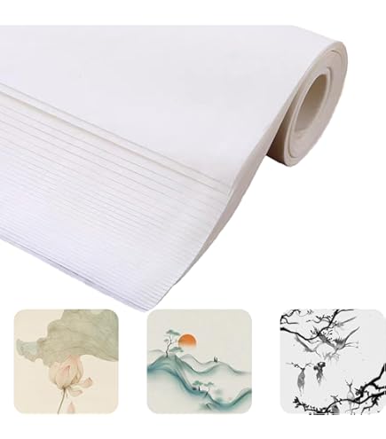 Carta Di Corteccia Cinese Per Calligrafia - Rotolo 35 Cm X 25 M, Per Pittura E Stampo Orientale - Foto 6