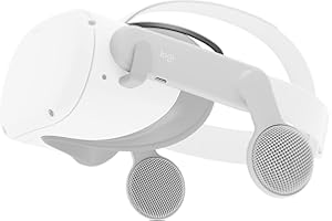 Logitech Chorus VR - Auriculares Todoterreno para Meta Quest 2, diseñados para Juegos y Fitness de Realidad Virtual, Ligeros, Audio inmersivo al Aire Libre, Giro para silenciar, Paso USB-C, Color