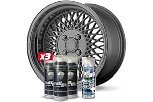 AutoFullCar - Pack Llantas Vinilo Líquido Full Dip 3 Sprays Antracita Metalizado Brillo