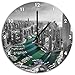 Produktbild Hotel Burj al Arab mit Rennstrecke schwarz/weiß , Wanduhr Durchmesser 48cm mit schwarzen spitzen Zeigern und Ziffernblatt, Dekoartikel, Designuhr, Aluverbund sehr schön für Wohnzimmer, Kinderzimmer, Arbeitszimmer