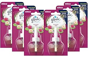Glade Recambio para Ambientador Eléctrico Líquido con Aceites Esenciales, Aroma Relax Zen, Hasta 120 Días - Pack de 6 x 20 ml (Total: 120 ml), El embalaje puede variar.