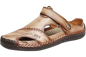 LUOLUOLUO Mens Closed Toe Sandal UK Clearance, Casual Slippers Shoes Vintage Sliders Athletic Sports Sandals Summer Beach Slipper Trekking Hiking Outdoor Sandals Garden Sandals Breathable Fisherman Sandals