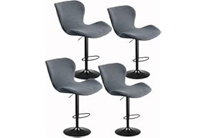 RTSFKFS Bar Stool Covers With Backs,2/4/6 Pack Stretch Bar Stool Chair Covers Removable Bar Stool Covers Washable Bar Chair Covers Swivel Barstool Covers Slipcovers With Back For Low Short Back Chairs ( Color