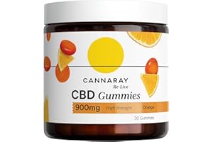 Cannaray CBD Gummies, 900mg | High Strength | Delicious Natural Orange Flavour (30 Gummies)