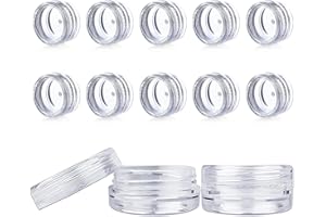 ZORTVUL 12 Stück 5G Transparente Leer Döschen, Lippenbalsam Döschen Kosmetikdosen Mini Tiegel Probenbehälter Mit Deckel Kleine Behälter In Reisegröße Mini Aufbewahrungsbehälter(Transparent)