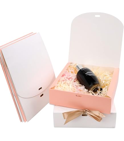 Set Di 20 Scatole Regalo Pieghevoli In Cartone Kraft - 11.5x11.5x5 Cm, Con Nastri, Per Bomboniere, Compleanni, Natale