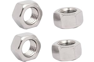UXCELL sourcing map 4pcs Écrou Pas à Gauche Hexagonal M12 en Acier Inox 304 hexagonaux métriques filetage gauche Ton Argent