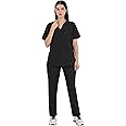 PRAGATI TRENDS Elite Unisex Six-Pocket Scrub Suit | Set of Top & Bottom | Half Sleeves | V Neck | Breathable Fabric | Comfortable | Durable | Uniform for Doctors, Nurses and Dentists