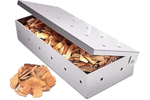VZU Stainless Steel BBQ Smoker Box for Gas Grill - Home, Garden and Outdoor Barbecue