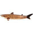 Garneck Wooden Shark Unfinished 3D Printed Shark Wiggle Animals Sculpture Joint Flexible Fish Shark Model for Girls Boys