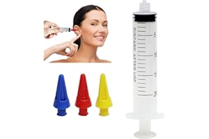 NAZAZ Kit Siringa per Lavaggio Orecchie - Siringa Auricolare con 3 Beccucci in Silicone per Rimuovere il Cerume Facile da pulire per Bambini e Adulti, Molto Adatto per La Cura Dell'Orecchio a Casa