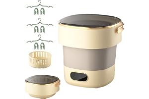 Mini Tvättmaskin 15L Bärbar Tvättmaskin med Centrifugering | 2,5 kg Vikbar Resetvättmaskin för Babykläder Underkläder, Camping Topplastare Tvättmaskin Liten för Camping, Hem, Lägenheter
