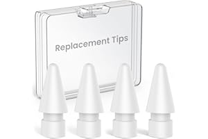 Delidigi Pointes pour Apple Pencil 1ère & 2e Génération, Apple Pencil Pro & USB C, 4 Pack Haute Sensibilité Embout Nibs de Rechange Accessoires pour iPencil iPad Pro 11/9,7/10,5/12.9 (Blanc, Pointes)