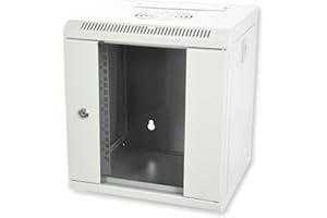 ‎KOSCOM CONNECT Koscom Connect Network Cabinet 6 HE I Server Cabinet 10 Inch I Wall Mounted 312 x 300 x 370 mm I Fully Assembled I Server Enclosure with Lockable Glass Door I Load 60 kg I Grey