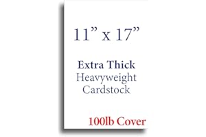 DESKTOP PUBLISHING SUPPLIES Extra Thick 11" x 17" Cardstock for Inkjet or Laser Printers - 100lb Cover 270 GSM Heavy Printer Paper - Matte Finish White - Great for Cards, Menu's, Posters, Covers (50 Sheet Pack)
