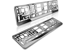 ‎SCHILDEVO schildEVO 2 Kennzeichenhalter | Dark Chrom Metallic Hochglanz | Anthrazit Graphit | Chrom Look | Nummernschildhalter | DHL-Versand