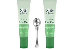 Cucumber Eye Gel Bundle with 2x Boots Cucumber Eye Gel 15ml and 1x JenBurr Eye Massage Stick